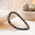 Shaktipeeth Raw Pyrite Bracelet  - 6mm Beads, Healing Energy