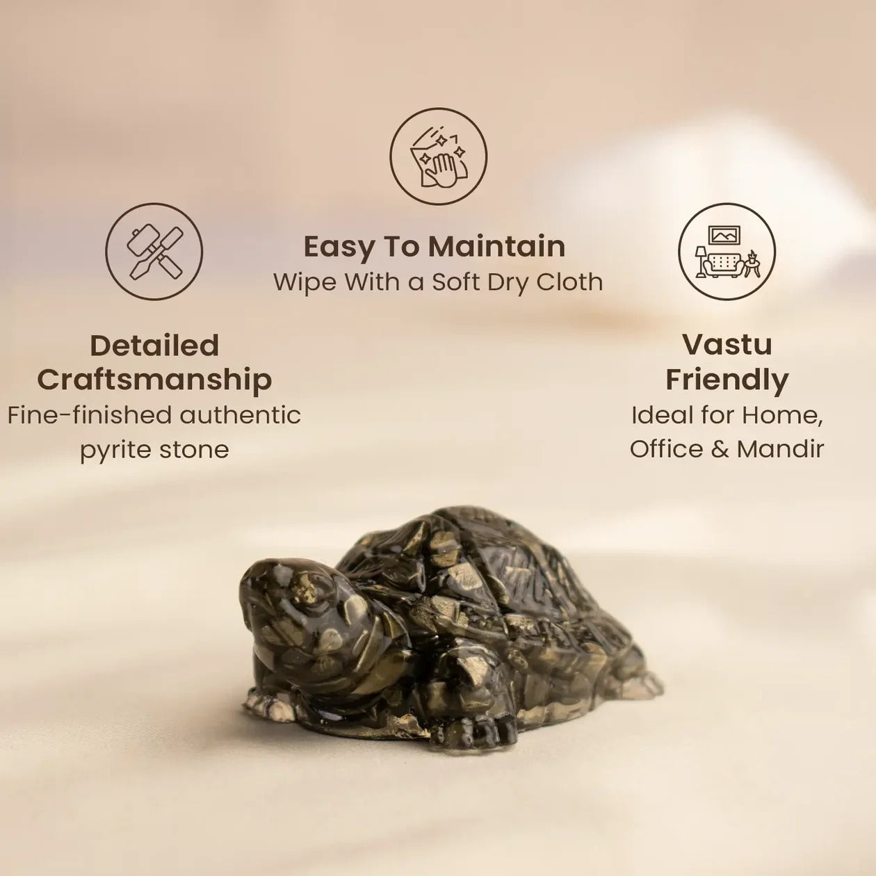 Shaktipeeth Vastu Pyrite Tortoise (Kachhua) - Prosperity & Protection